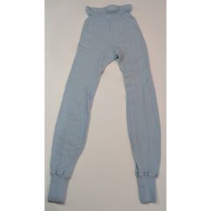 Duofold Thermal Leggings Women Small Blue Excellent Heart Pointelle Base Layer